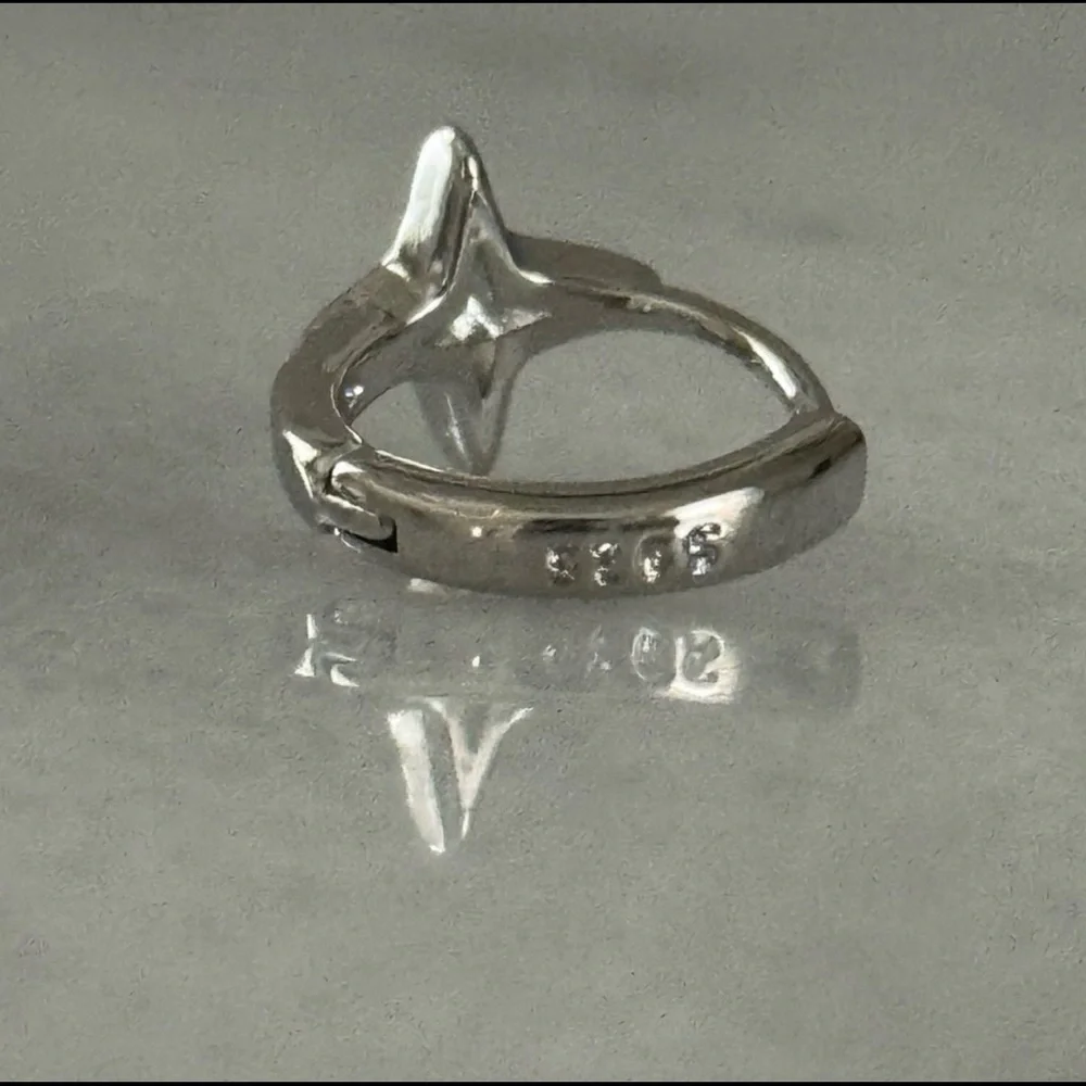 COPY - Sterling Silver Star Huggie Hoop Earrings Brand New - Picture 3 of 4